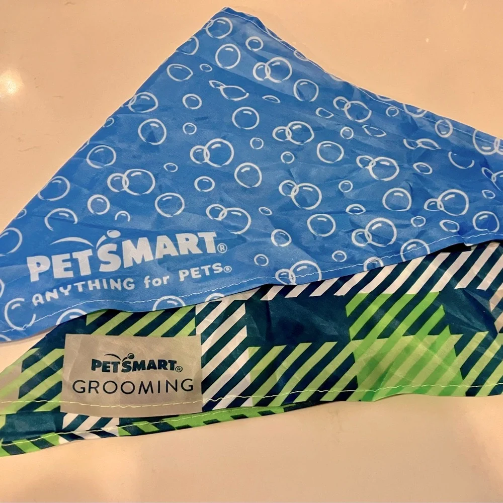 🎉FREE w/ purchase - 3 Dog Bandanas, green blue, gray